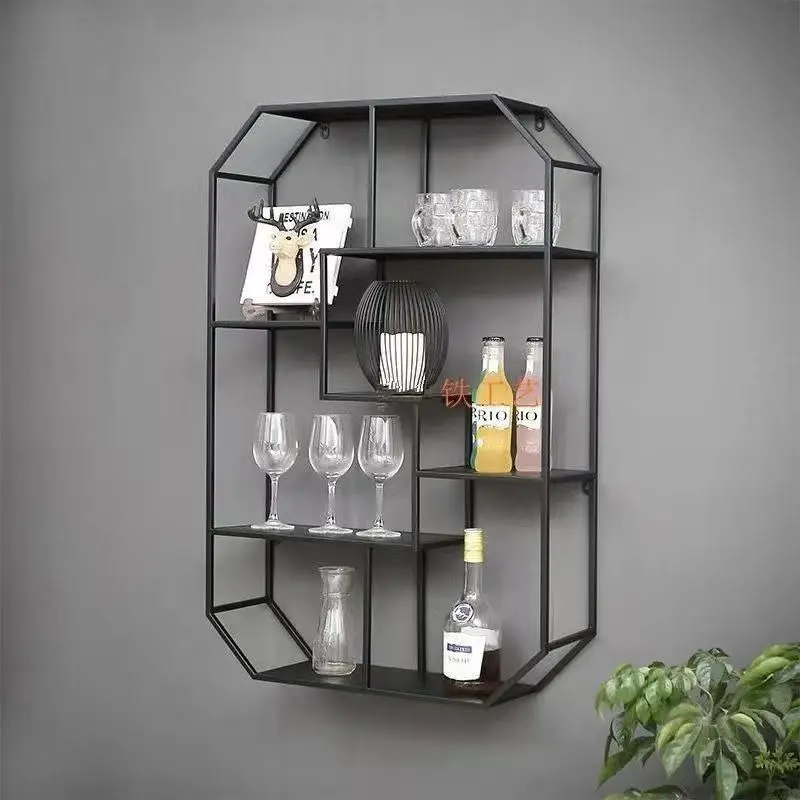 

Настенная винная полка в индустриальном стиле, металлическая подставка для хранения и демонстрации бутылок и бокалов, экономия пространства, рустик-дизайн