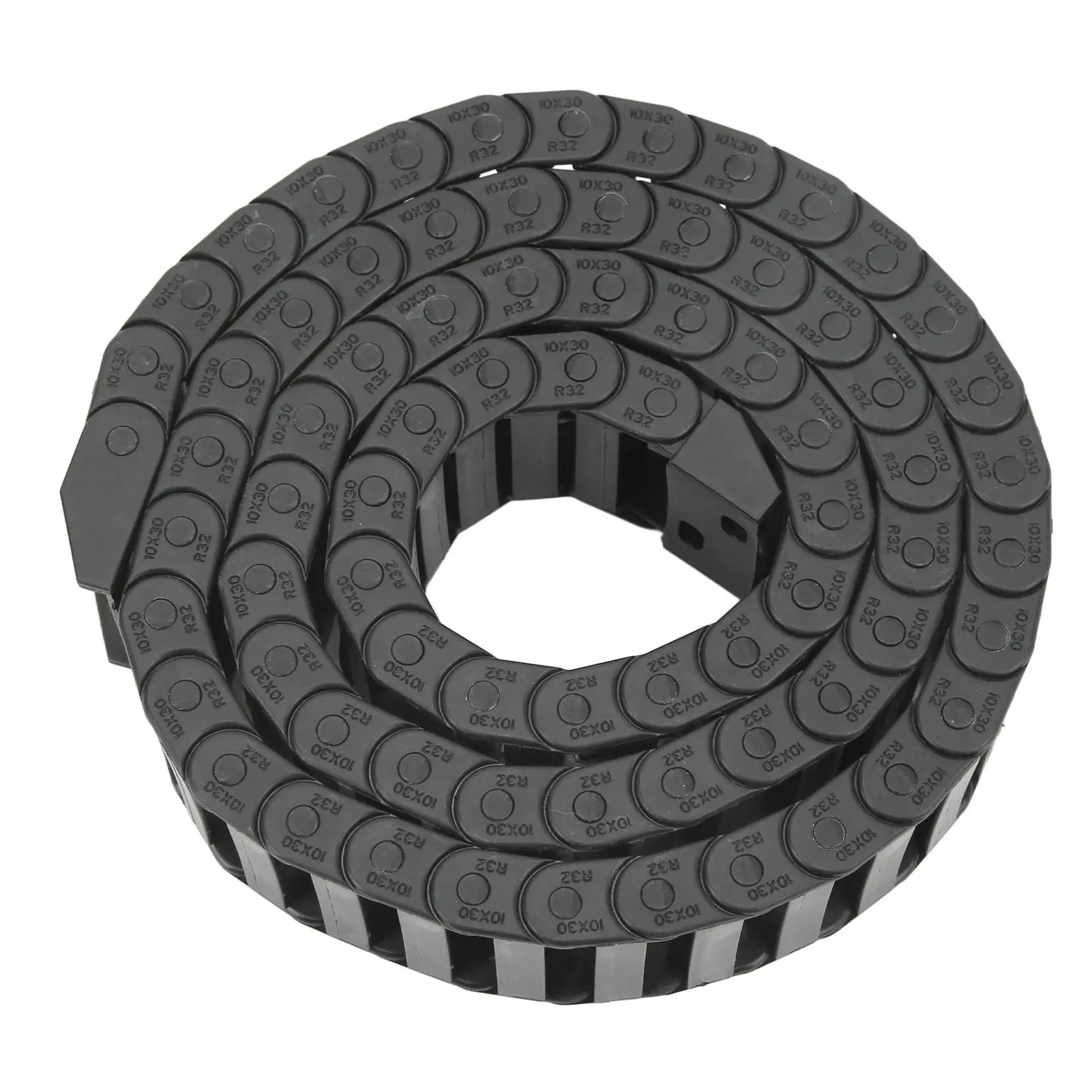 for cnc Cable Drag Chain Wire Carrier 10x30mm Internal Size 1m Length with End Connector Durable and Flexible Nylon Design