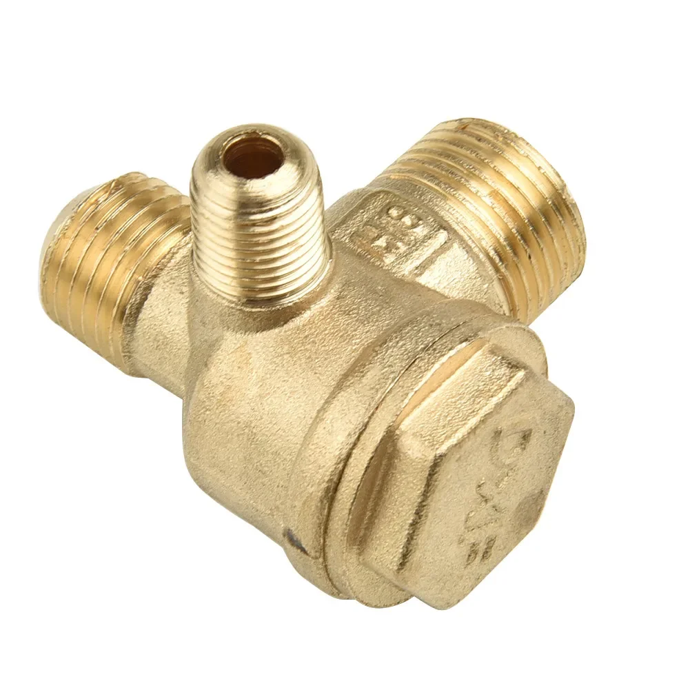3 Port Brass Air Compressor Accessories Air Pump Check Valves Cut-Off Valve 10*14*16mm Valves Thread 90 Degree DIY Home Tools