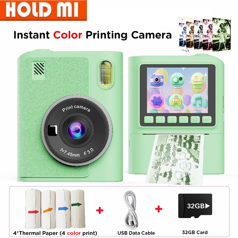New Kids Instant Print Camera Toy Color Printing Fun Filters Mirror Effects & Coloring Markers DIY Art For Boys Girls Gift