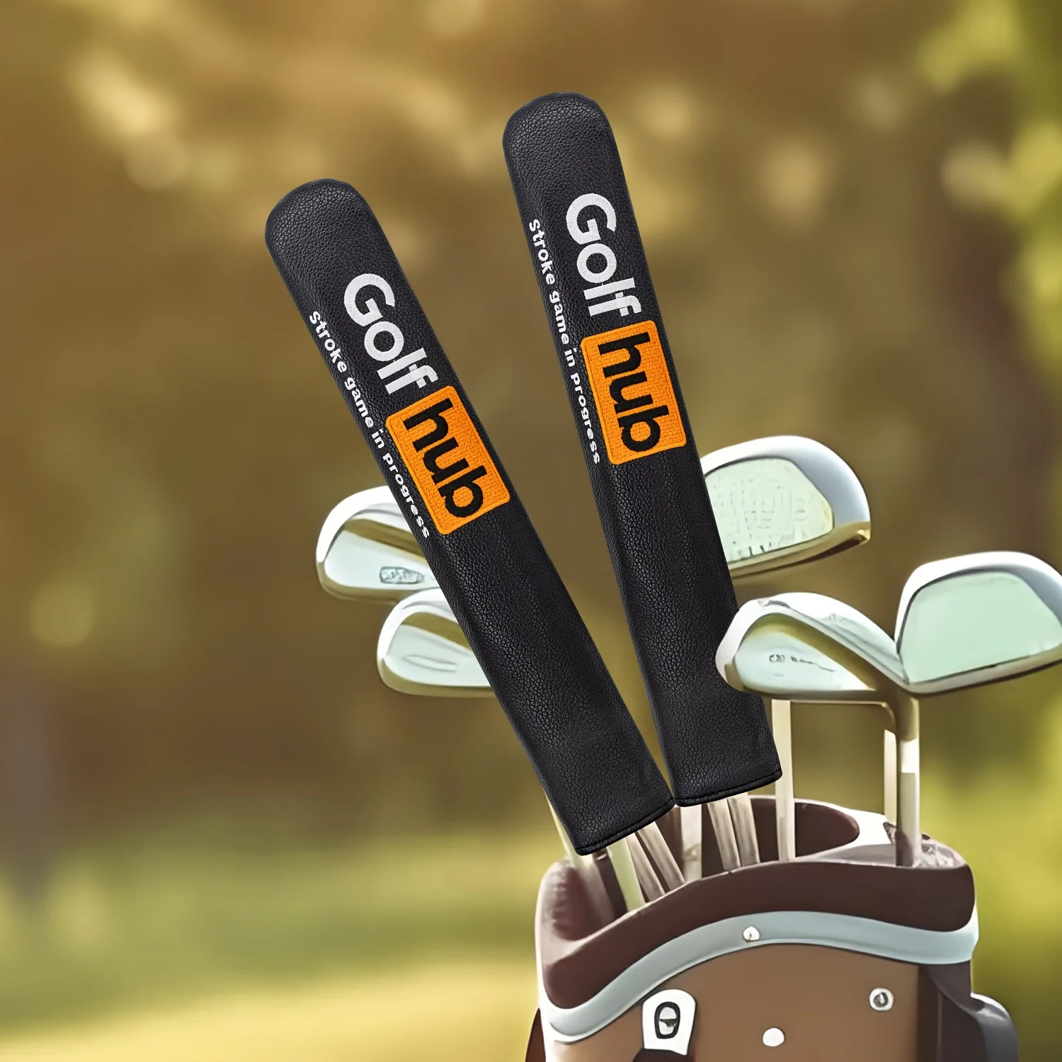 1pc Hub Letter Style Golf Alignment Stick Cover | Premium PU Golf Alignment Rod Sleeve | Durable | Stroke Game in Progress image 5
