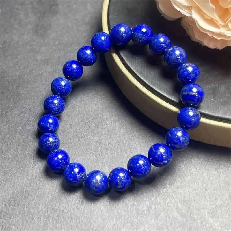 9MM Natural Lapis Lazuli Bracelet Fashion Stone Handmade Strength Yoga Healing Energy Jewelry Gift 1PCS