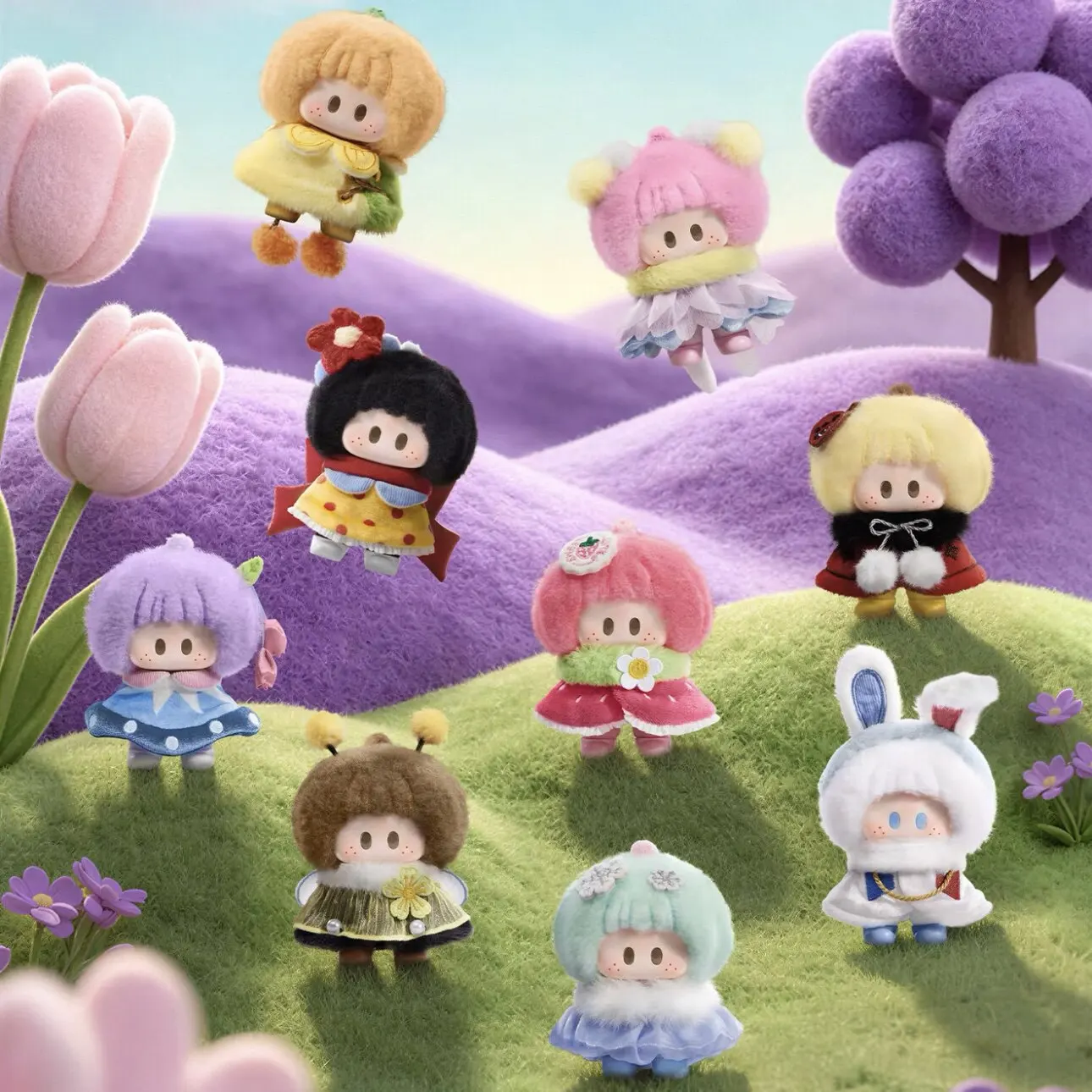 MINISO YOYO Meadow PomPom Series Blind Box Yoyo Anime Figure Mystery Box Kawaii Vinly Plush Surprise Bag Pendant Doll Girl Gifts