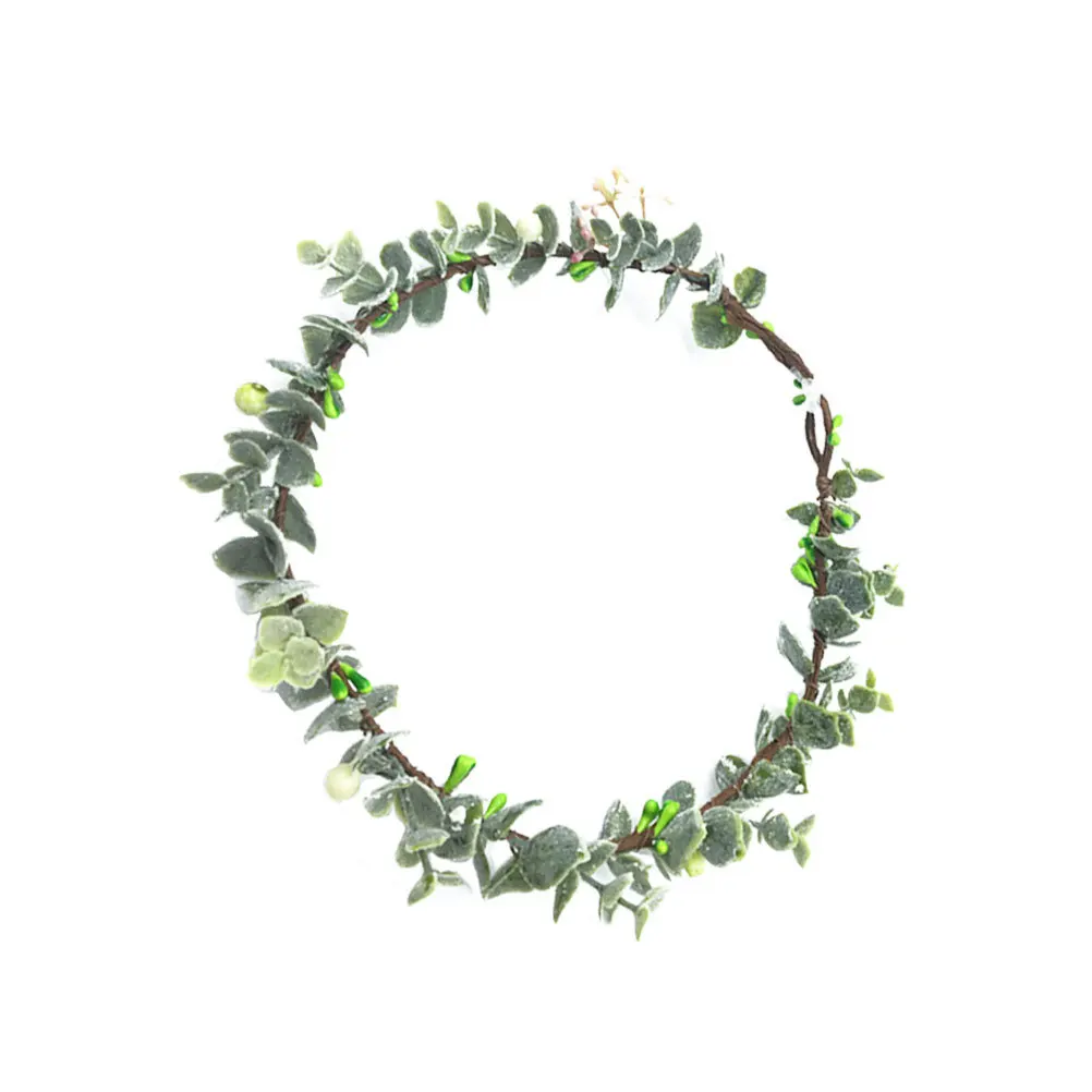 

Bride Green Leaf Handmade Headband Durable Lightweight Garland Headband for Wedding Festival Photography Beautiful Woman Garland