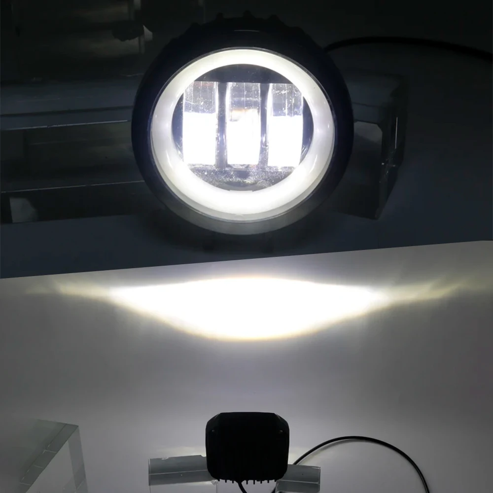 Fog Round Headlight with Aperture for Auto motor vehicles and electric scooters Arctic 12-24V 30W Arctic V3+ 3 Lenses 1 piece