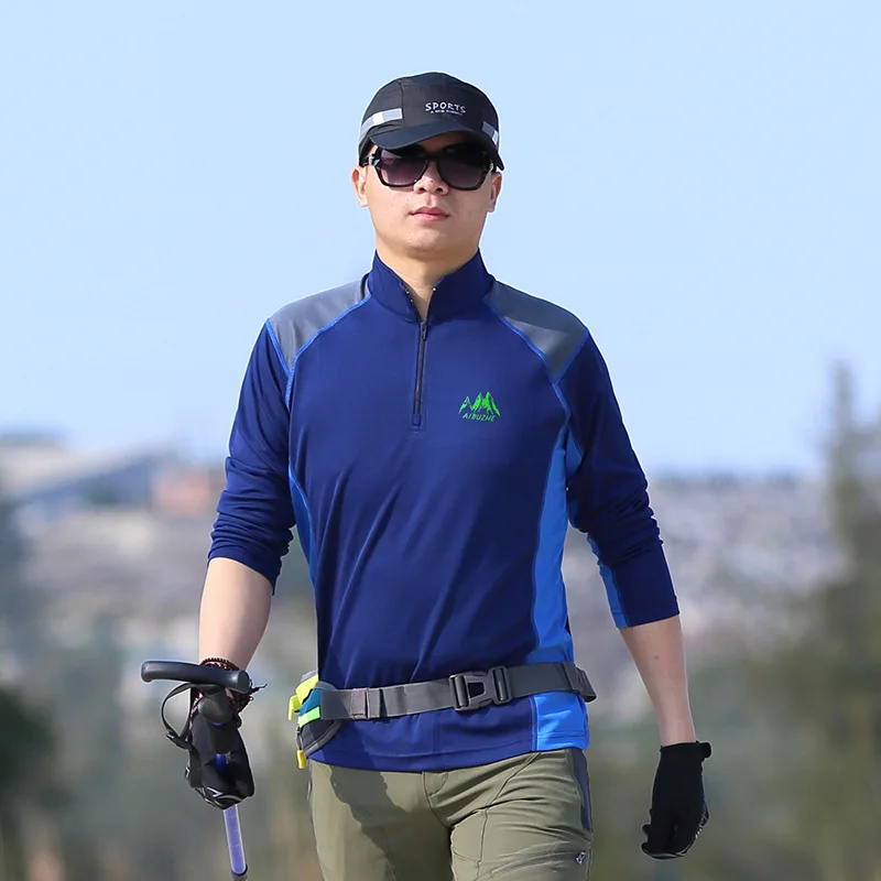 

Men's Zip Neck Running Shirt Long Sleeve Quick Dry Gym Top Breathable Athletic Wear for Outdoor Sports Fitness Jogging