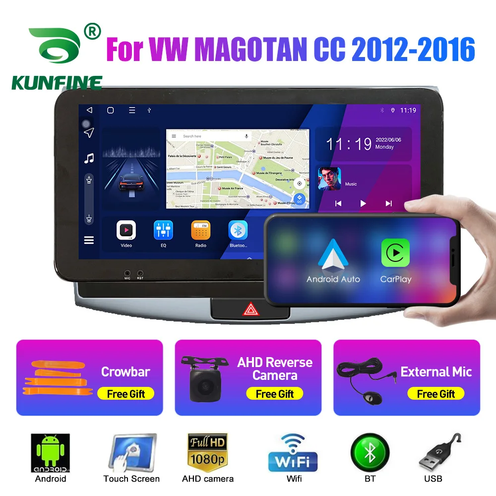 

10,33-дюймовый автомобильный радиоприемник для VW MAGOTAN CC 2012-2016 2Din Android, восьмиядерный автомобильный стерео DVD, GPS-навигатор, плеер QLED, экран Carplay