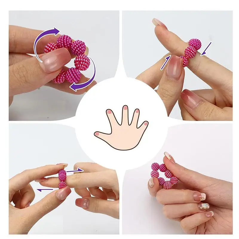 1/5Pcs Set Stress Relief Finger Anxiety Rings For Women Men Adjustable Sensory Spiky Bead Relax Calming Fidget Finger Massager