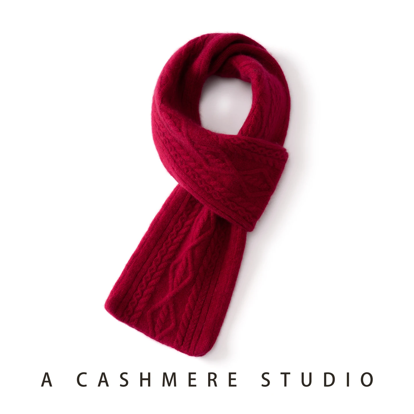 Real Cashmere Warm Knit Scarf Unisex Winter Outdoor Ski Scarf Jacquard Solid Color Cashmere Long Scarves For Men and Women