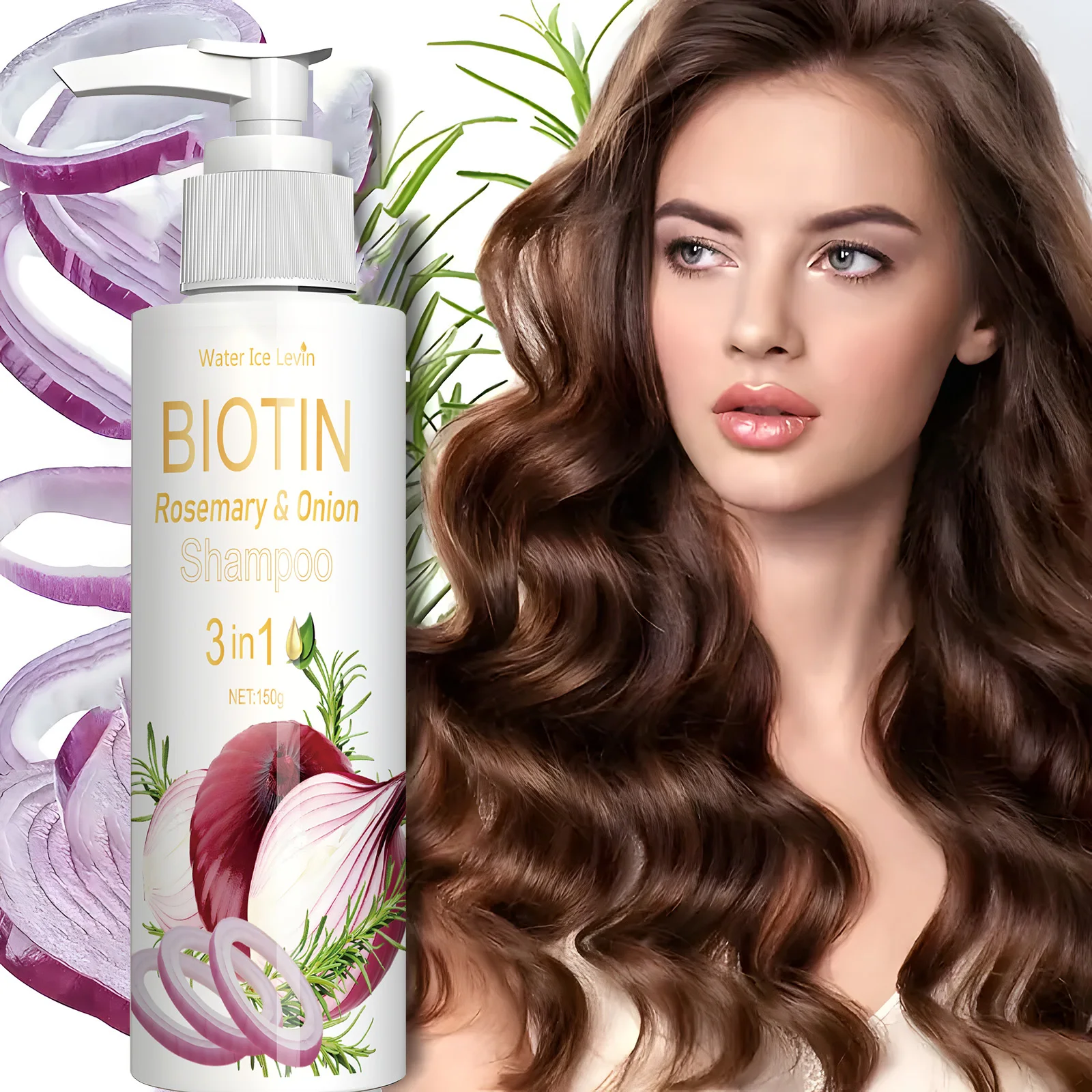 Daily Use Biotin Onion Rosemary Shampoo Gentle Mild Formula Clean Scalp Impurities Support Long Term Healthy Hair Growth 150g