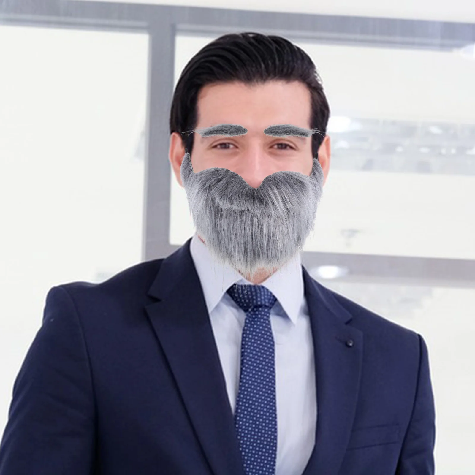 

Реалистичный комплект для искусственной бороды и бровей, легкий удобный аксессуар для костюма для взрослых для театрального выступления, фотобудки, вечеринки