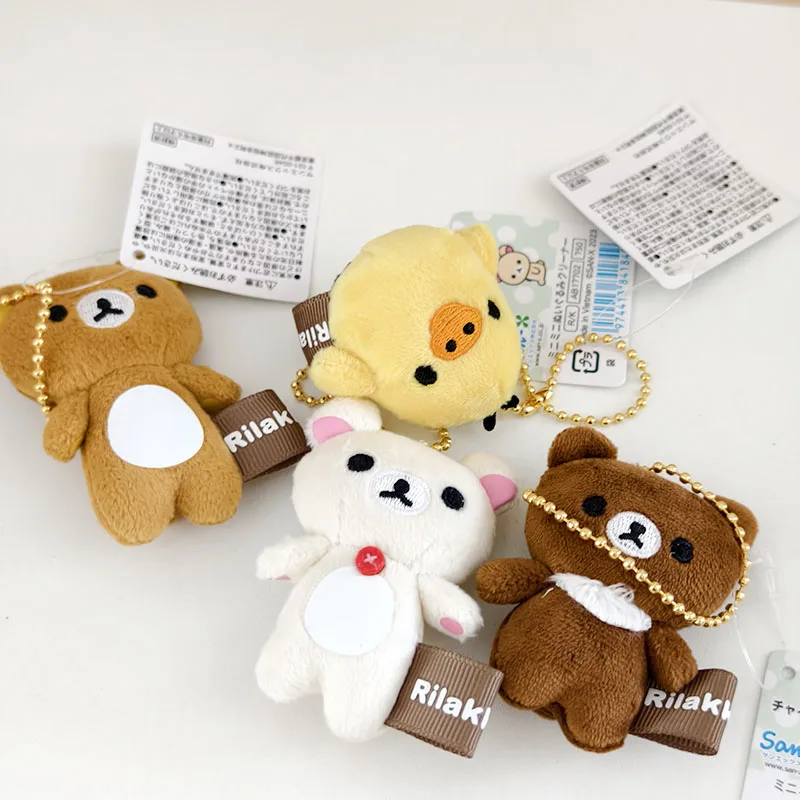 4 Style New Anime Rilakkuma Plush Keychains Backpack Small Stuffed Animals Cute Cartoon Bag Car Accessories Gifts