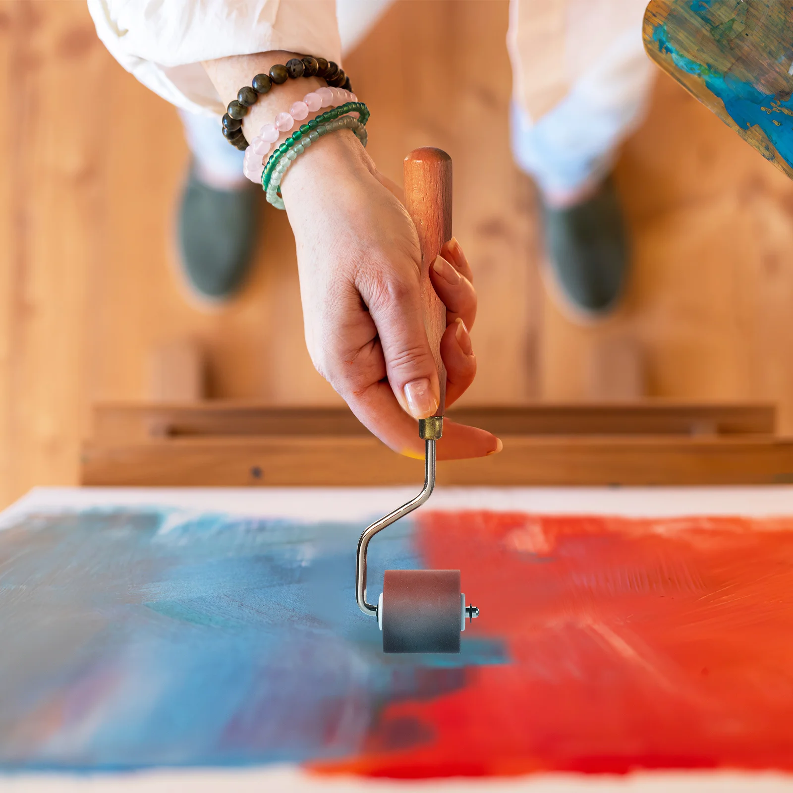 

3pcs Rubber Rollers Set 1Cm 2Cm 3Cm Printmaking For Crafting Stamping Gluing Ink Roller Applicator Wall Painting Tool