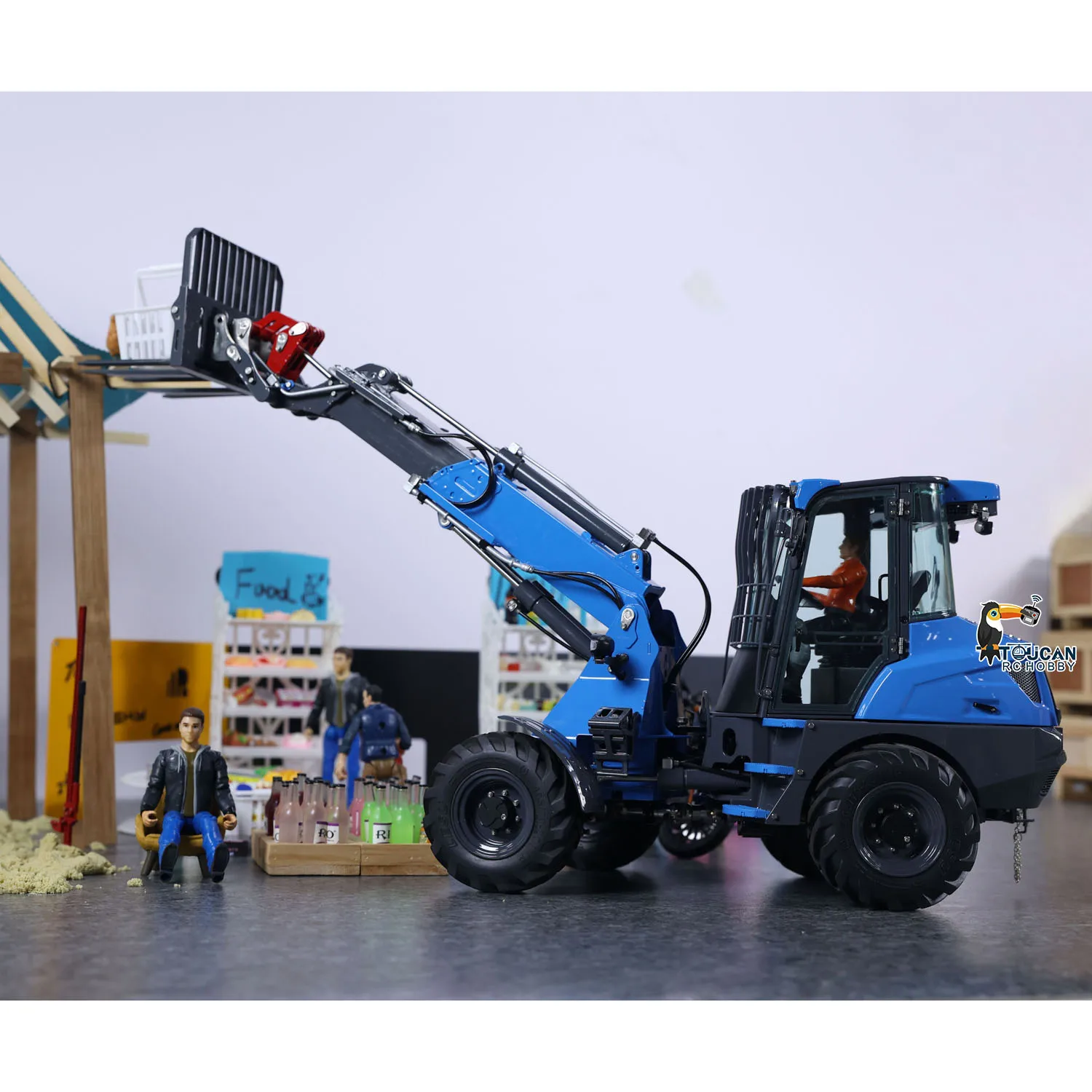 LESU AT1050 Hydraulic RC Telescopic Arm Loader 1/14 Scale Fork Truck Car Model Painted Assembled RC Toy Light Sound Systems