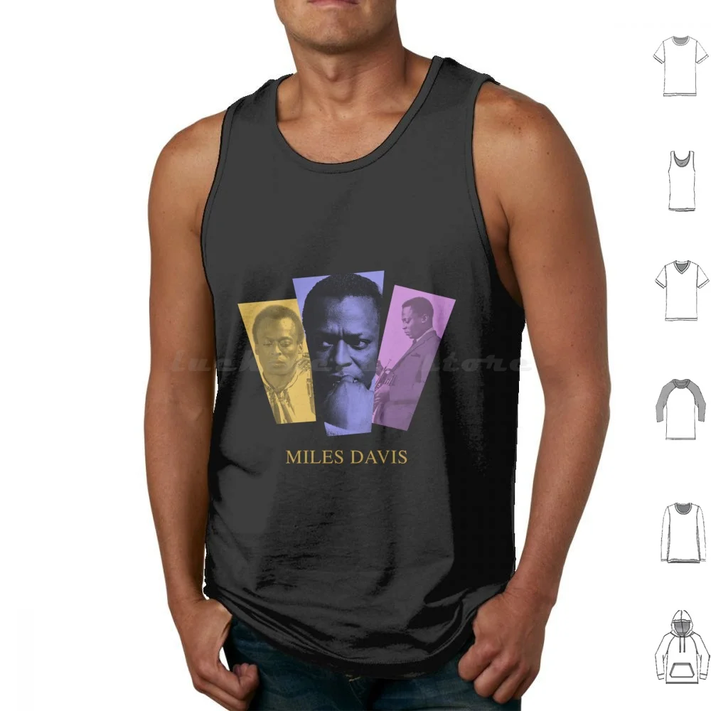 Miles Art Davis Panels Gift Men Women Tank Tops Print Cotton Jazz Miles Davis Brew Retro For Fan Miles Davis Music