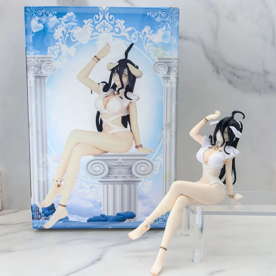 Overlord Figures Figura anime Albedo, costume da bagno ragazza sexy, modello figurine seduta, statua in PVC, collezione di bambole, giocattoli decorativi,