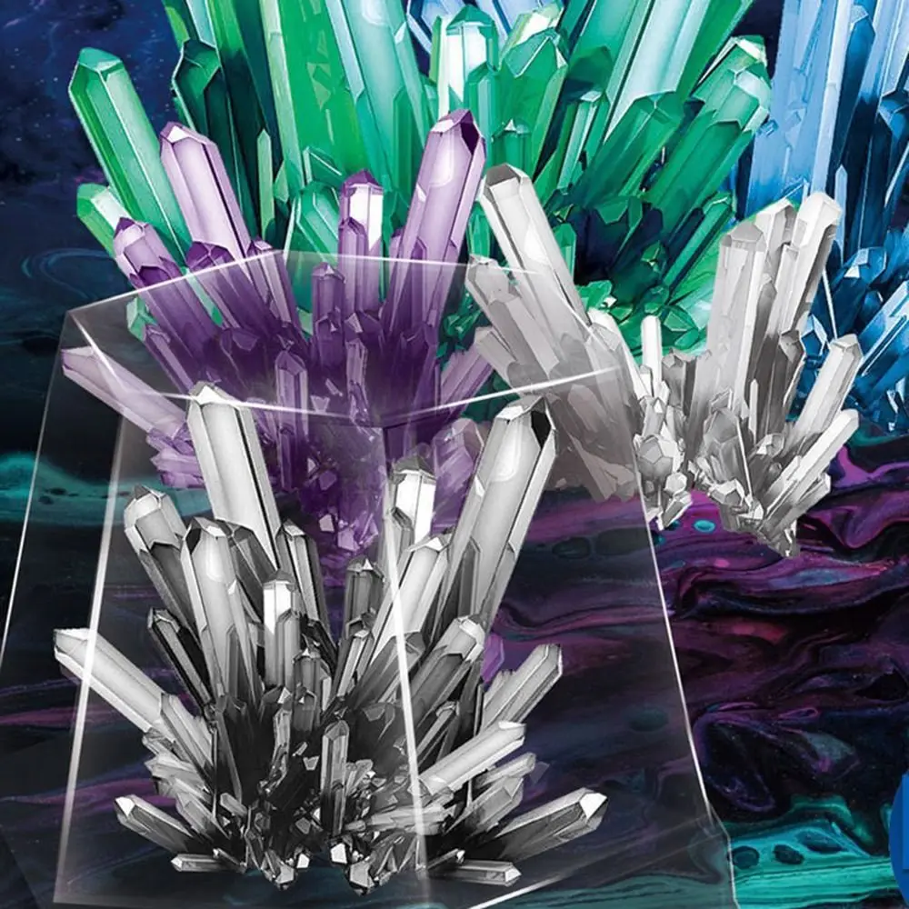 Vetrine Kit per la coltivazione di cristalli Cristalli colorati vibranti Crescono un cristallo Giocattoli scientifici educativi fai-da-te Bastoncini per mescolare