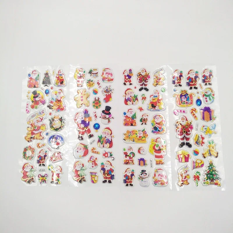 5 Sheets 3D Santa Claus Stickers DIY Scrapbook Waterproof PVC Stationery Diary Stickers Kids Children Christmas Gifts