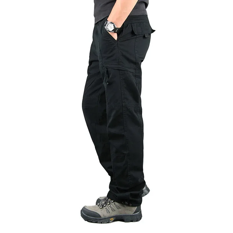 

Men's Jogger Cargo Pants Tactical Multi-Pocket Overalls Male Combat Cotton Loose Long Trousers Army Military Work Straight Pants