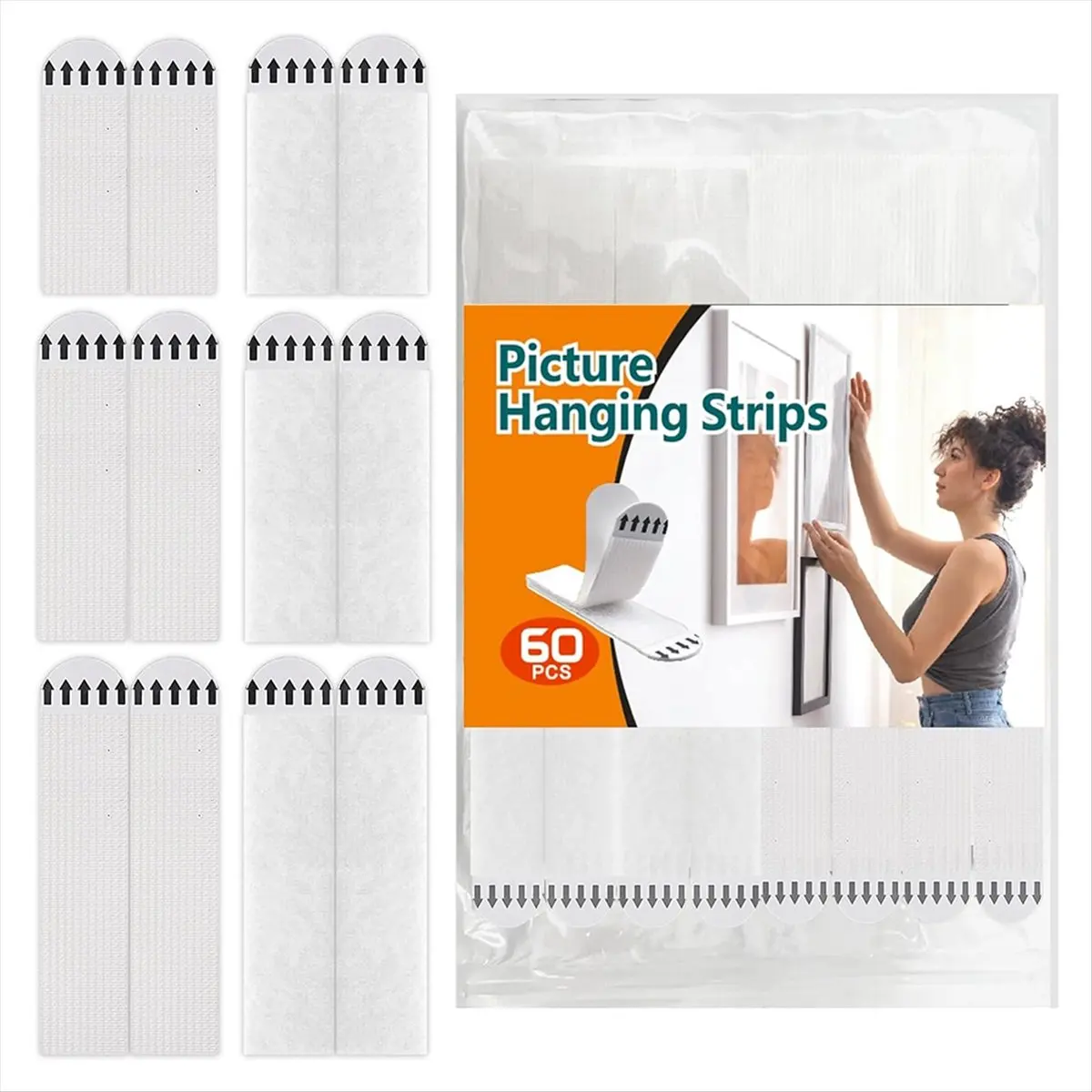AT16 36 Pairs (72 Items) of Photo Frame Special Stickers for Wall Hanging Without Punching and Double-Sided Magic Stickers