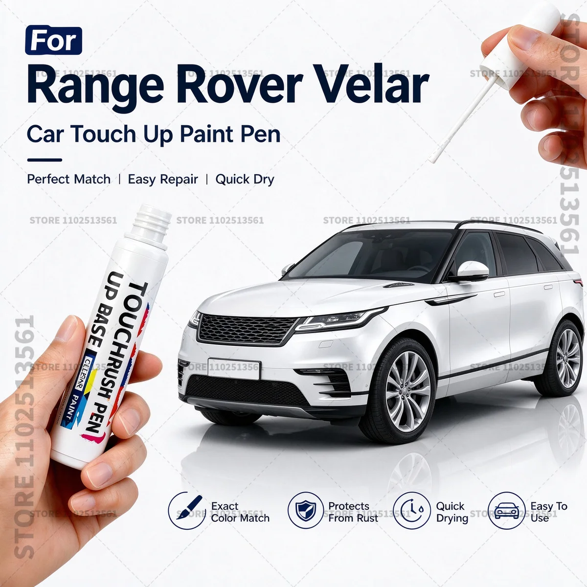 Car Scratch Remover Paint Pen Touch Up Marker for Auto Body Repair Door Bumper Fender Accessories For Range Rover Velar White