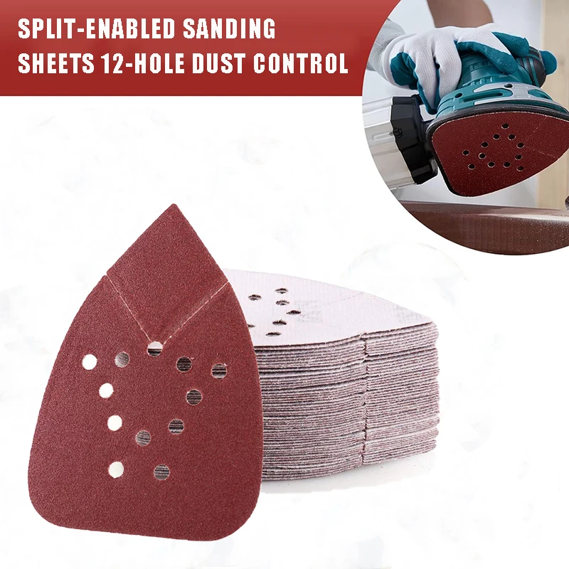 

5/10/15/30/45 Pcs Mouse Detail Sander Sandpaper 11 Holes Triangular Sanding Paper for Multi Sander Detail Palm 40-2000 Grits