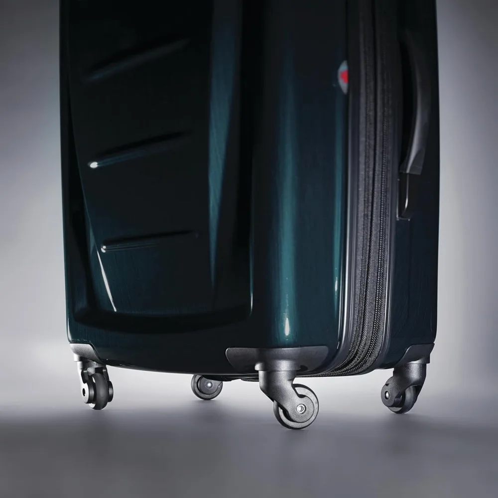 Carry-On 20-Inch Spinner Luggage, Teal Hardside Expandable Suitcase with Wheels for Travel