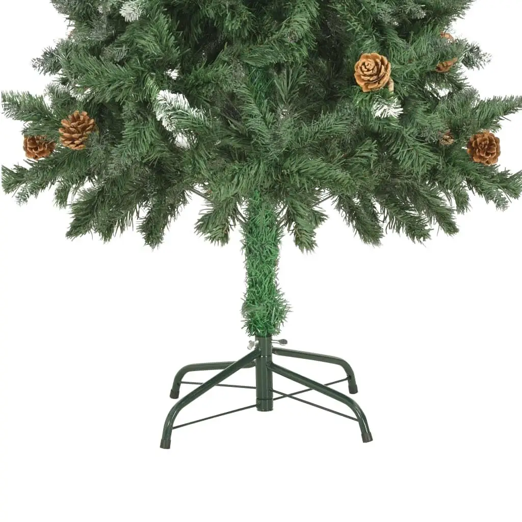 5ft Artificial Christmas Tree with Pine Cones & Glitter Snow - Festive Holiday Decor