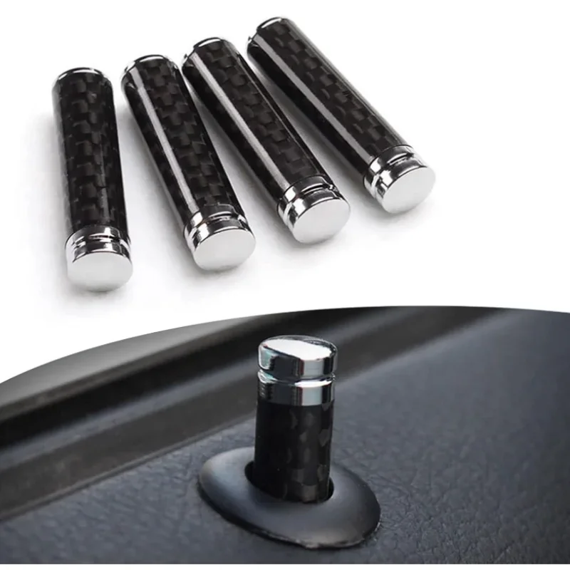 Carbon Fiber 4 piece Door Lock Pin Link Cover Bolt Cover Suitable For BMW E60 E70 E90 F10 F20 F22 F30 F32 F25 F26 F15 F16