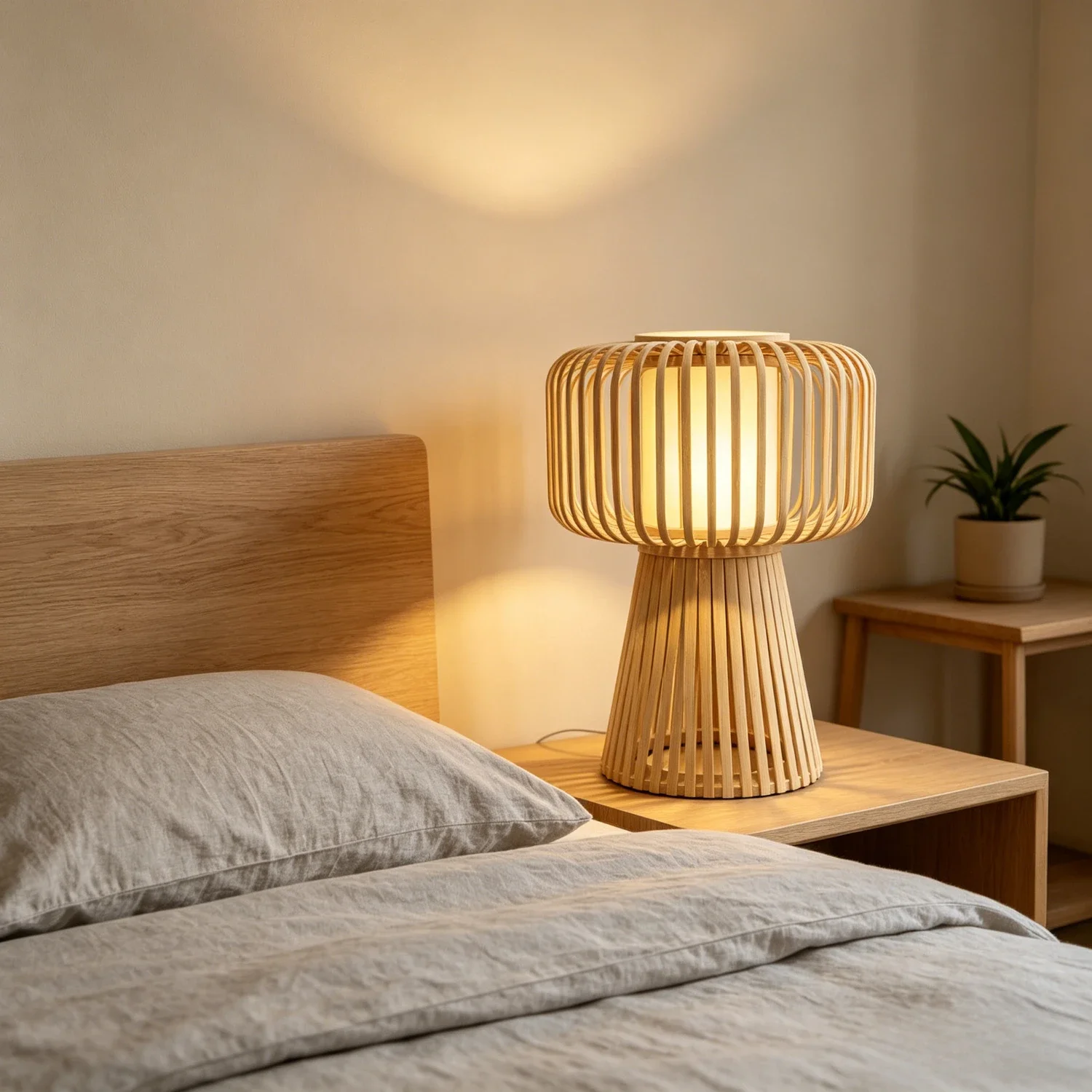 JOYINLED Japanese Style Room Decor Handmade Bamboo Lamp Shade Natural Rattan Table Lamp Shade Covers for Desk & Bedside Lamps