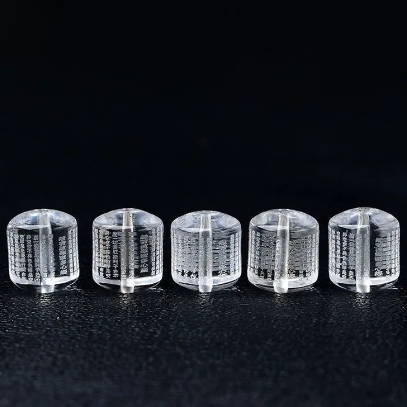 5A White Crystal Heart Diameter Barrel Beads Carved  Sutra Full Text Handmade DIY Jewelry Accessories