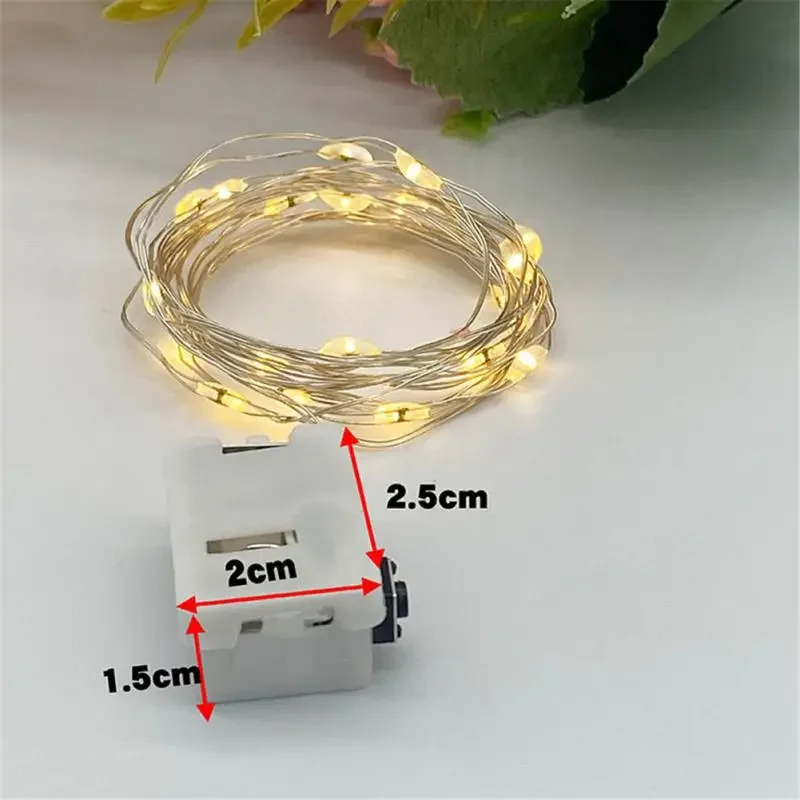 Copper Wire LED Fairy Lights Mini Garland 1m 2m AG13 Battery String Lights Christmas Tree New Year Wedding Party Gift Decor