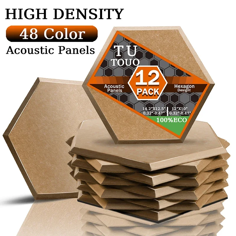 Sound Proof Wall Panel 12 Pcs Acoustic Panels Sound Proof Insulation Studio Acoustic Treatment Sound Absorbing Material