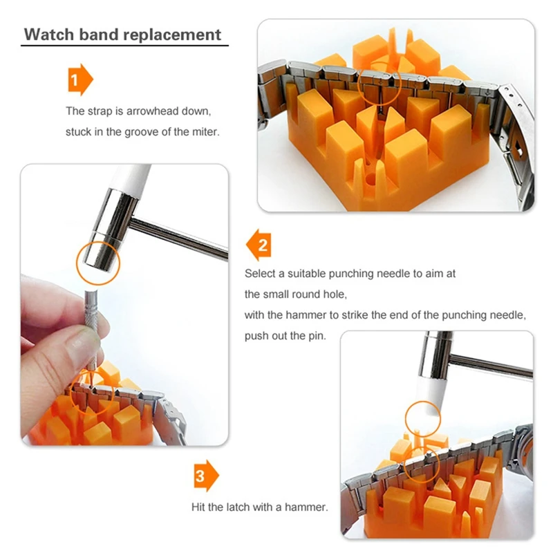 

Набор инструментов для ремонта часов Набор инструментов для ремонта часов Комбинация разборки и замены батареи 127 шт.-A69M