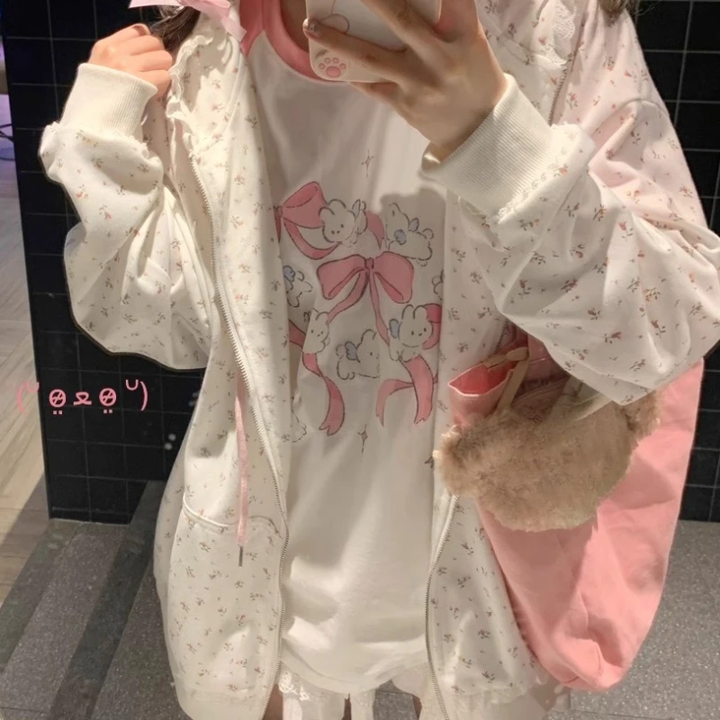 Original Spring Autumn Women's Coat Cartoon Embroidery Sunscreen Clothing Fashionable Versatile Thin Long-sleeved Sweatshirts