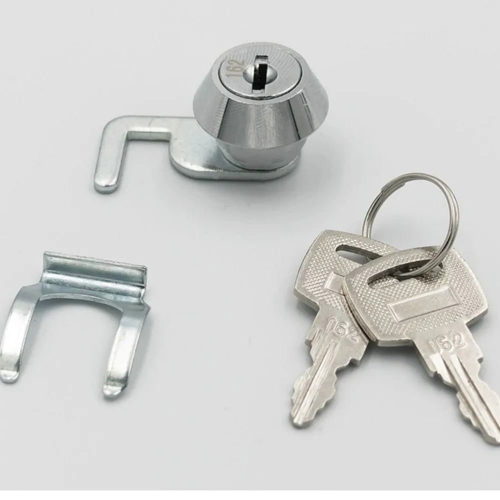 Rust-Resistant Mini Cam Lock with Quick Clip Silver Easy Replacement Cash Box Lock with Keys Metal Cabinet Security Cabinet Lock