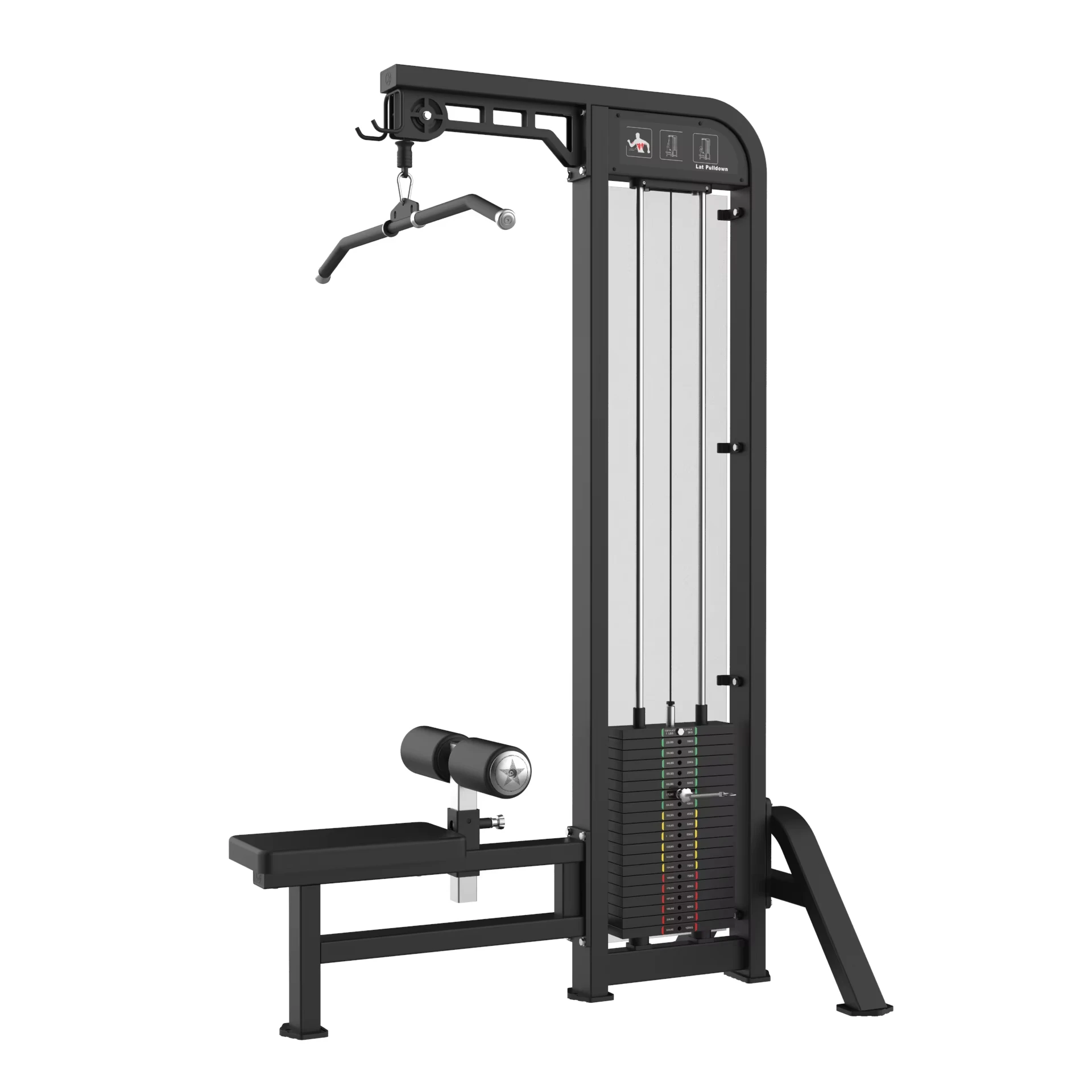 

Adjustable Seated Lat-Pulldown Steel Exercise Machine for Back and Bodybuilding Training Gym Equipment