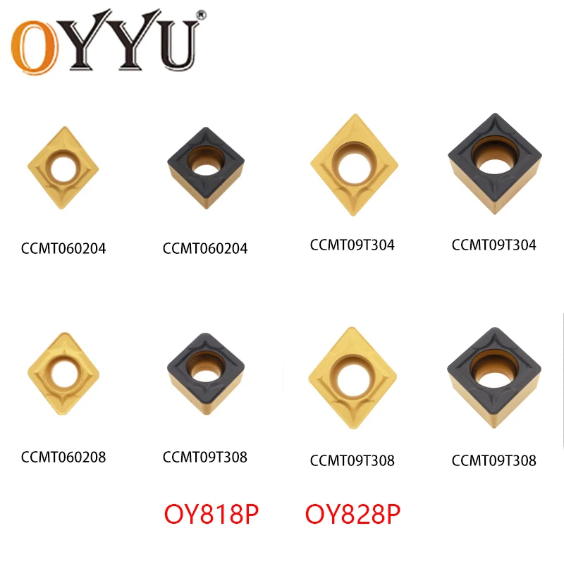 Oyyu Ccmt060204 Ccmt060208 Ccmt09t304 Carboneto de Inserção Fresa Ccmt09t308 Oy818p Oy828p Aço Usinado 060204 Torno Ccmt