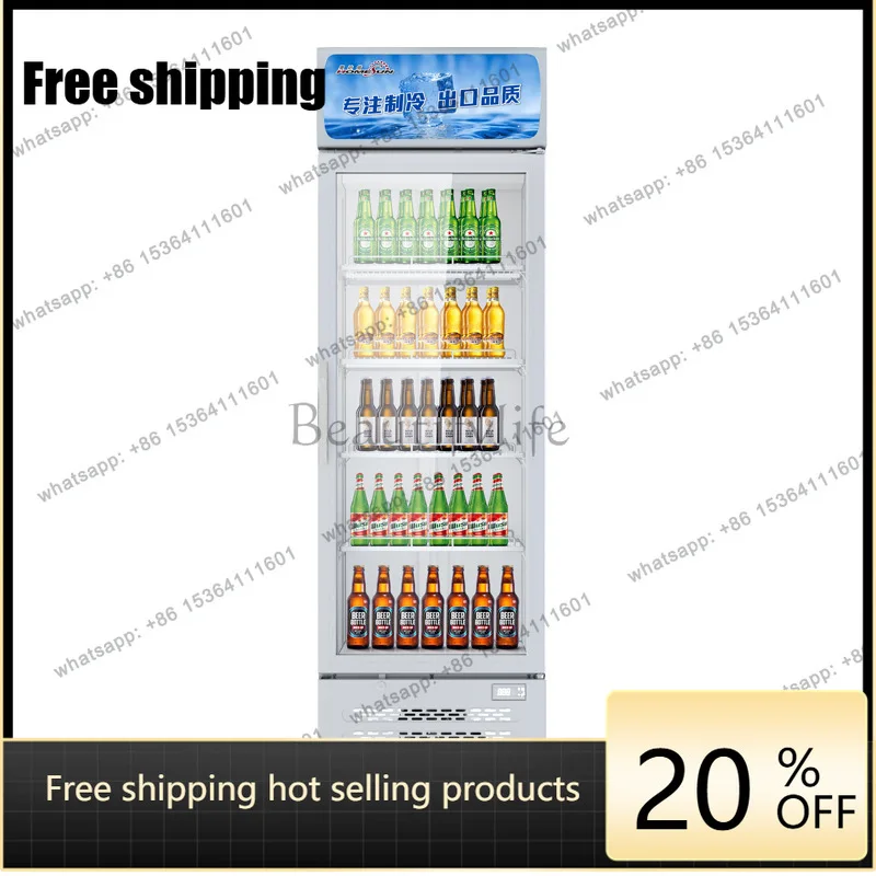 YJ Single Door Upright Beverage Display Cooler Commercial Vertical Beer Refrigerator Fresh Preservation Fridge