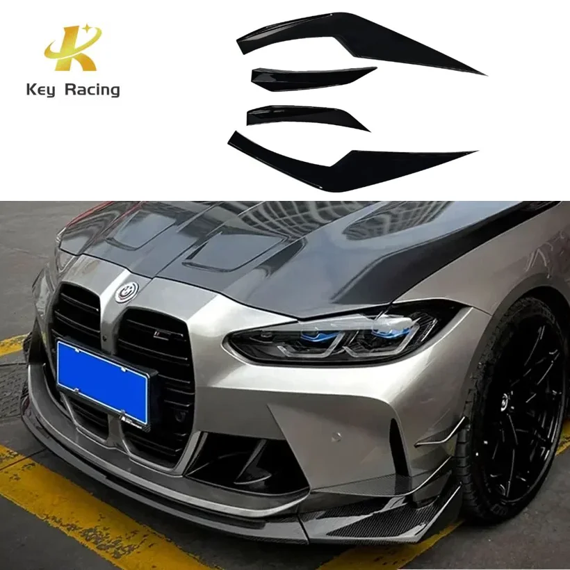 

Для BMW M3 G80 M4 G82 G83 2020-2025: Накладки-сплиттеры (воздухозаборники) на передний бампер, аэродинамические канарды, декоративные элементы обвеса