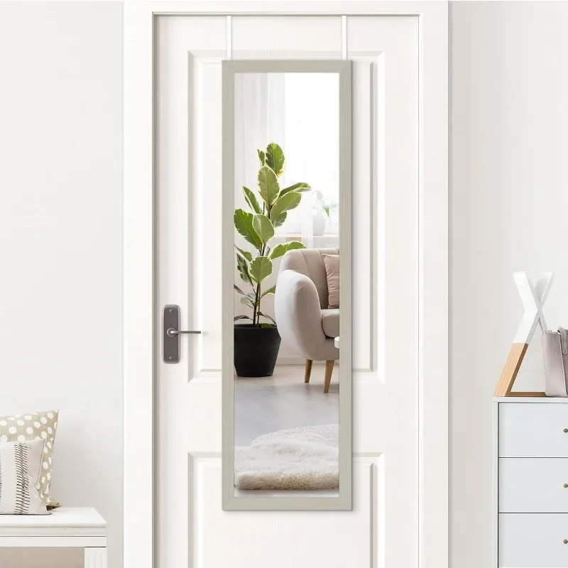 

15x51 Over The Door Mirror - Hanging Full Length Mirror with Engineered Wood - Modern Mirror for Bathroom, Bedroom, Living Room