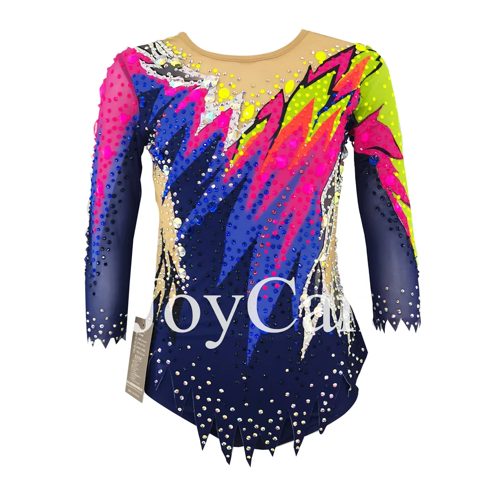 

JoyCan Rhthmic Gymnastics Leotards Girls Women Blue Spandex Elegant Dance Wear for Competitiion