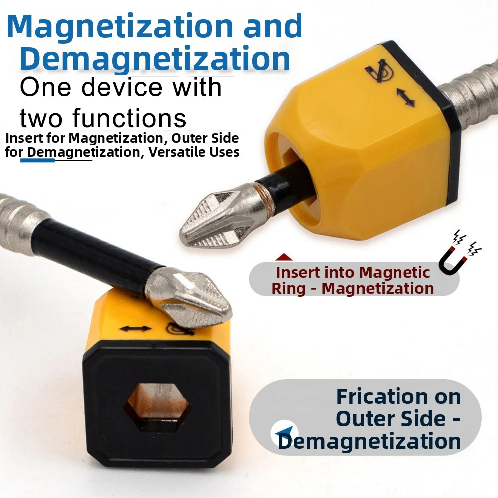 2025 Strong Magnetic Bit Holder Adjustable Magnetizer Demagnetizer For 4-6.35mm Hex Screwdriver Bits Portable Metal Adapter Tool