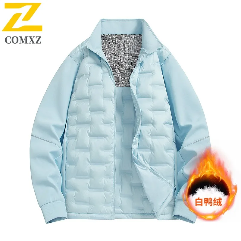COMXZ الرجال سترة مبطنة بالقطن العصرية الدافئة خفيفة الوزن يندبروف ثلجي المشي لمسافات طويلة سترة مبطنة اليومية عالية الجودة الشتاء سترة
