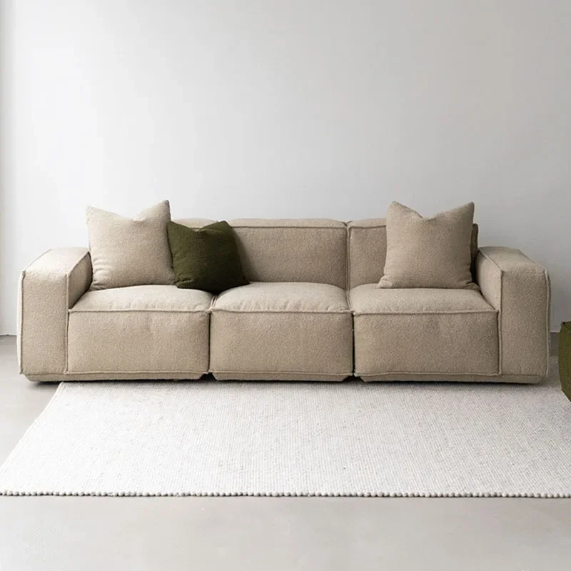 Light luxury tofu block minimalist modular combination designer home living room down corner fabric sofa