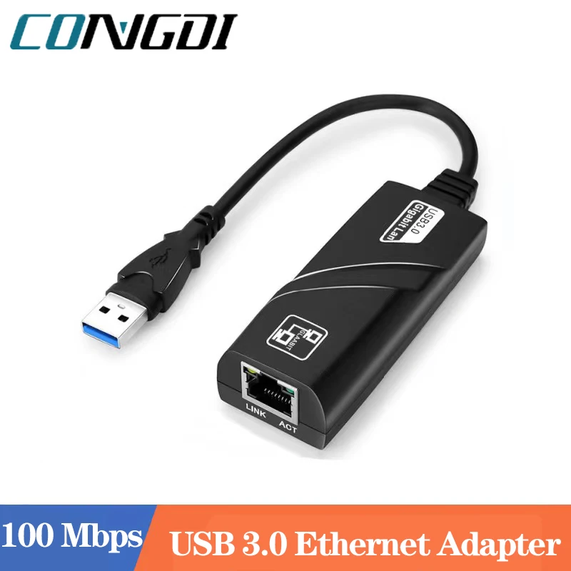 Adattatore Ethernet USB 3.0 a Rj45 Lan cablato Cavo di rete 10/100Mbps per Xiaomi Mi Box PC Adattatore scheda di rete USB 3.0 Windows 10