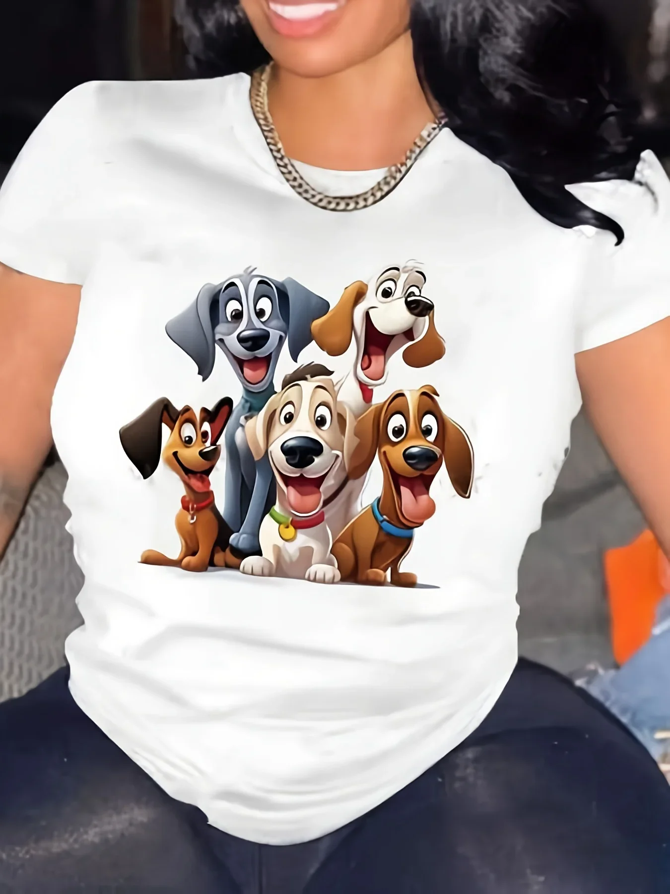 

Women's Plus Size T-shirt Graphic Short Sleeve Clothing Top, Loose and Casual, Soft and Comfortable Breathable, Outdoor Sports