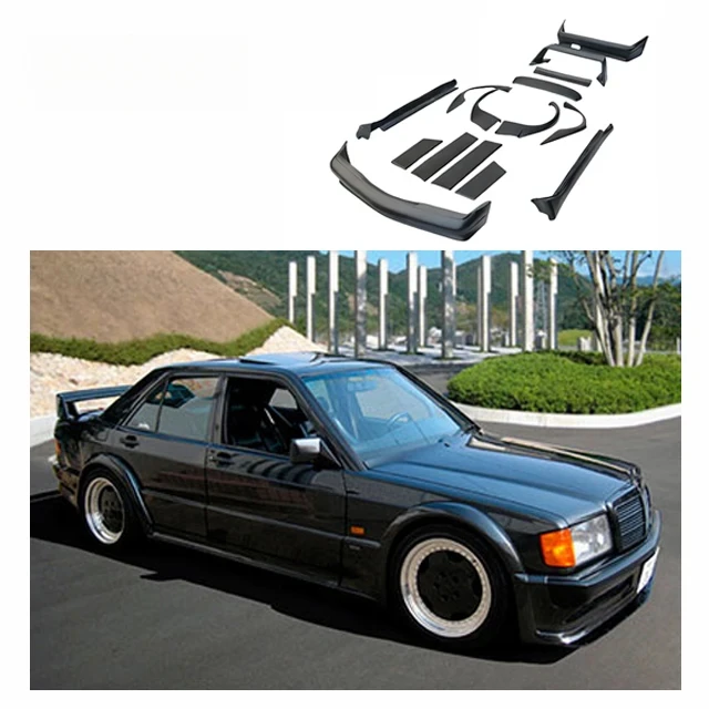 

For Merce-des 190E W201 Body Kit Dry Carbon Fiber Upgrade Front Rear Bumper Fender Side Diffuser