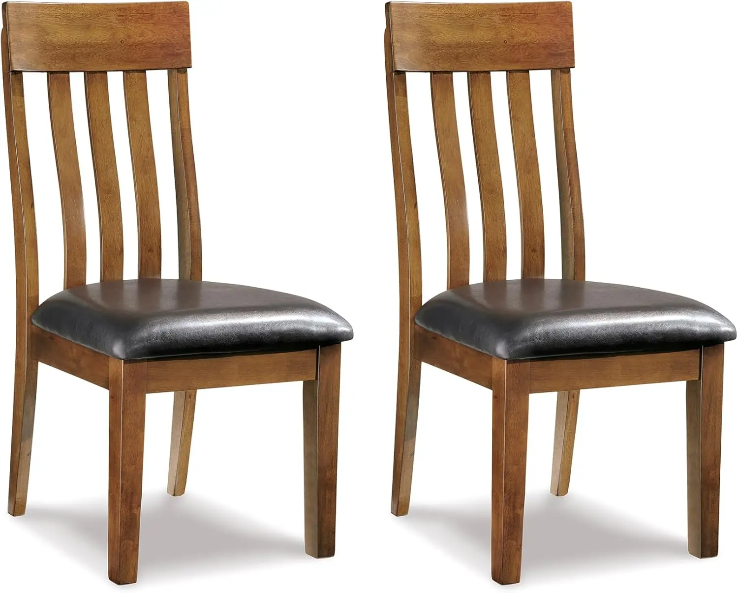 

Medium Brown Dining Room Chair Set of 2, Rake Back Design, 19 Inch Height for Comfortable Seating