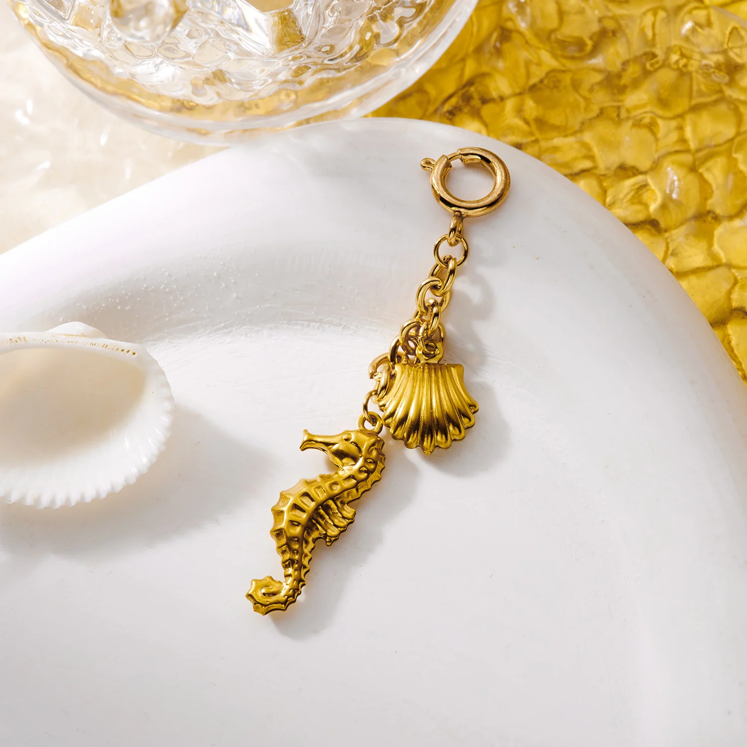 Gmai Edelstahl Muschel Seestern Bikini-Anhänger Wasserdichte Clips für Damen Boho Badeanzug-Anhänger Party Körperschmuck – Detail 10
